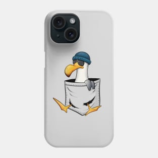 Funky Hipster Sea-Bird with Glasses Seagull In Pocket Phone Case