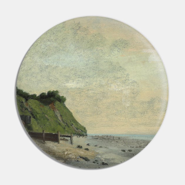 Cliffs on the Sea Coast: Small Beach, Sunrise by Gustave Courbet Pin by Classic Art Stall