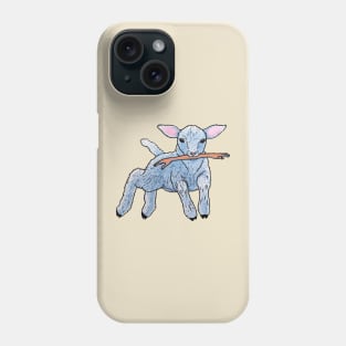 For Awhile My Hands Were Gone, Lamb linocut Phone Case