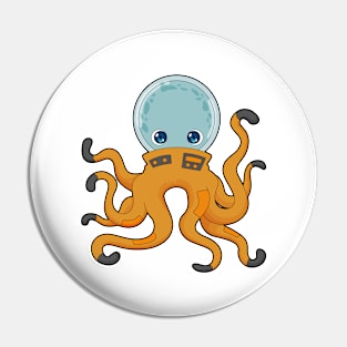 Octopus Astronaut Space Pin