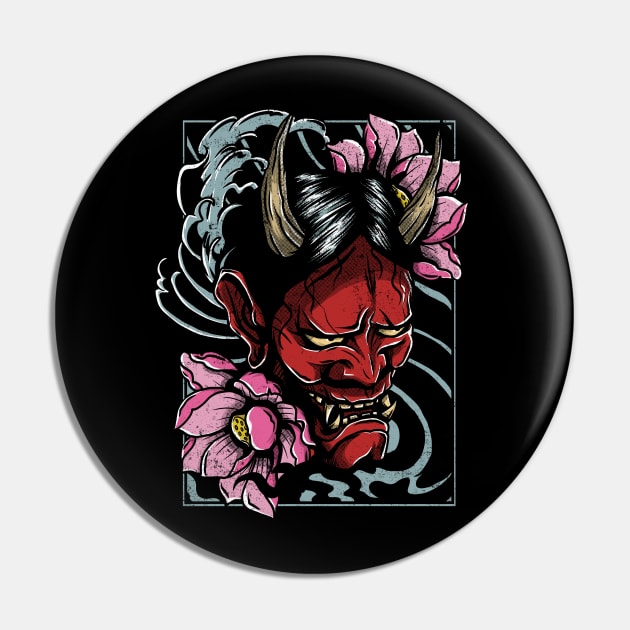 Hannya Mask Pin by alxmd