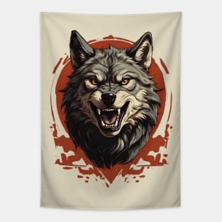 Roaring Wolf Art Tapestry