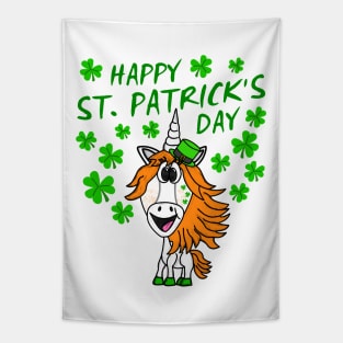 Happy St. Patrick's Day 2022 Unicorn Irish Shamrocks Tapestry