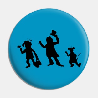 Hitchhiking Ghosts - Black silhouette Pin