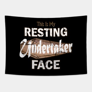 Resting Undertaker Face Funny Coffin Tapestry