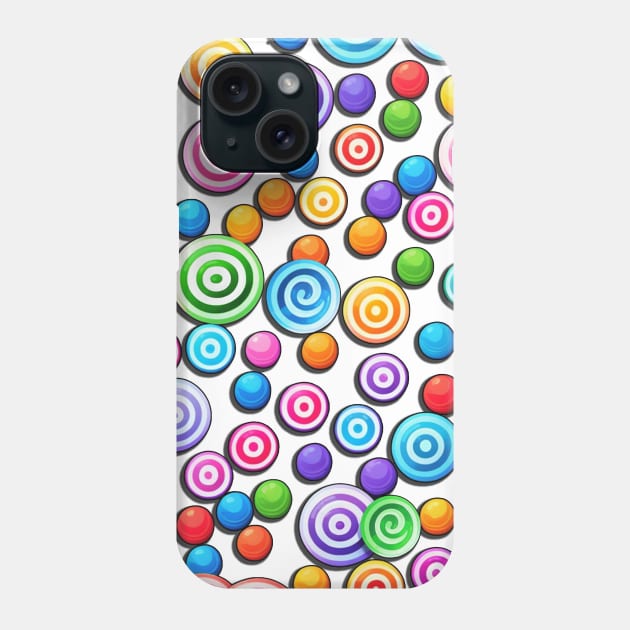 Assorted Candies on White Background (MD23HWN032b) Phone Case by Maikell Designs