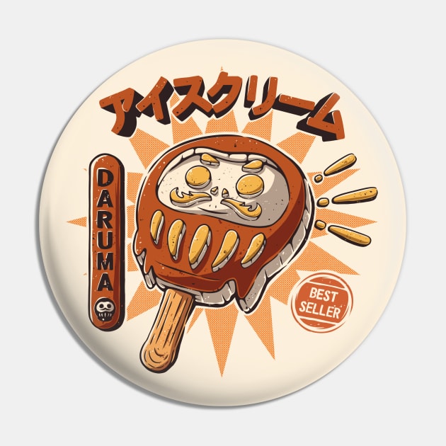 Daruma Ice Cream Pin by footmark studio