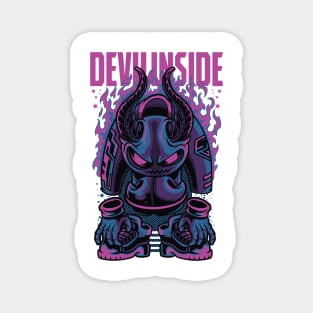 Devil inside monster design Magnet