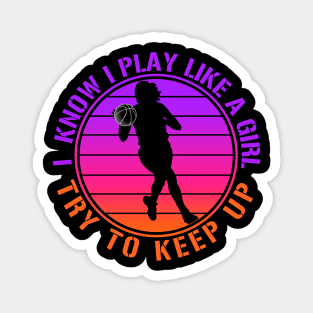 Vintage Basketball Girl Magnet