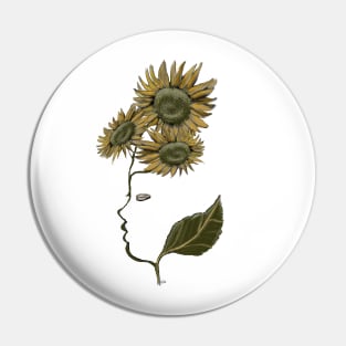 lady sunflower Pin