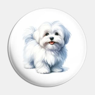 Coton de Tulear Watercolor - Beautiful Dog Pin