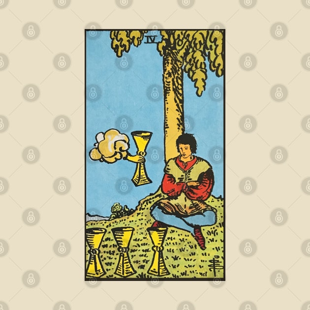 Four of cups tarot card by Nate's World of Tees