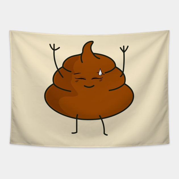 Funny Poop Design Tapestry by Haministic Harmony