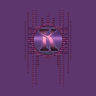 Vintage Retro Burlesque Style Purple K Monogram T-Shirt