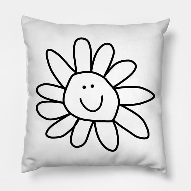 Daisy Doodle Flower Pillow by ellenhenryart