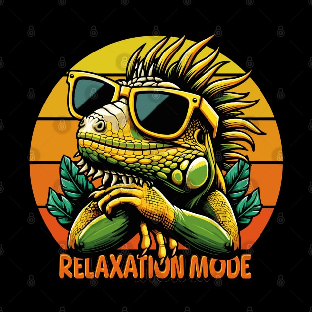 Relaxation mode: The Ultimate Iguana T-Shirt by chems eddine