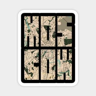 Moscow, Russia City Map Typography - Vintage Magnet