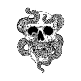 Octopus Tentacles Skull T-Shirt