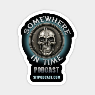 Somewhere in Time Podcast Skull Clock Magnet