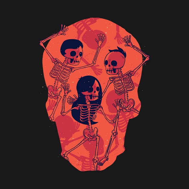 Dancing Party Skeletons by rueckemashirt