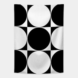 60's Retro Big Dots in Black and White Tapestry