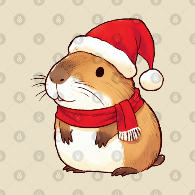 Christmas Capybara by Takeda_Art