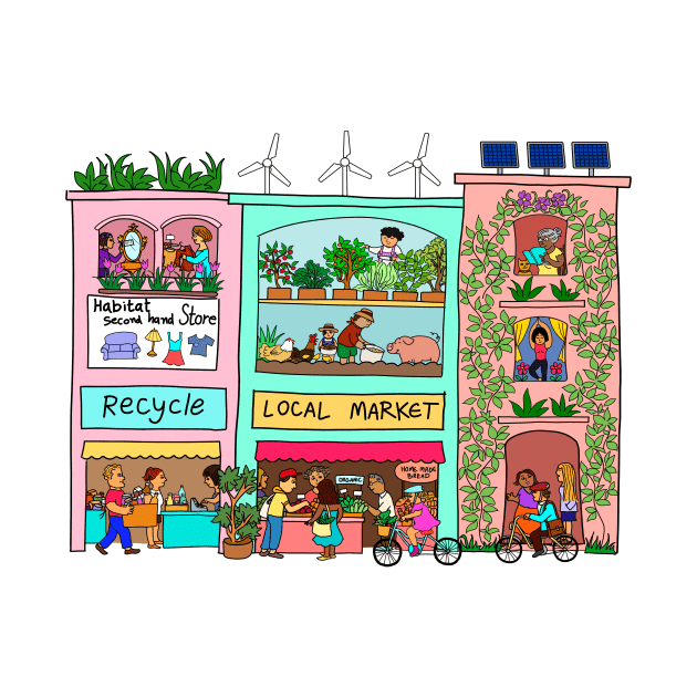 Sustainable ecosystem community living in urban city concept. by Nalidsa