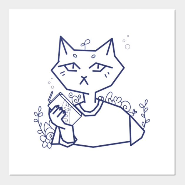 Line Cat Cat Posters And Art Prints Teepublic Au