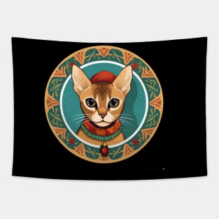 Abyssinian Cat Xmas Ornament, Love Cats Tapestry