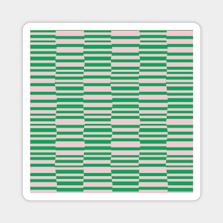 Funky Stripes in Pink and Green Magnet