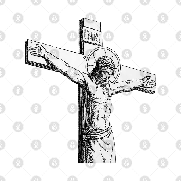 Jesus Christ Nailed to the Cross Sacred Drawing by Marccelus