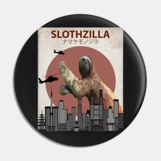 Slothzilla Sloth Giant Monster Parody Pin