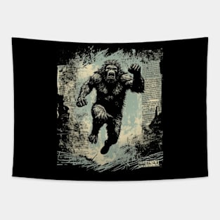 Bigfoot News Headline | Funny Retro Bigfoot Tapestry