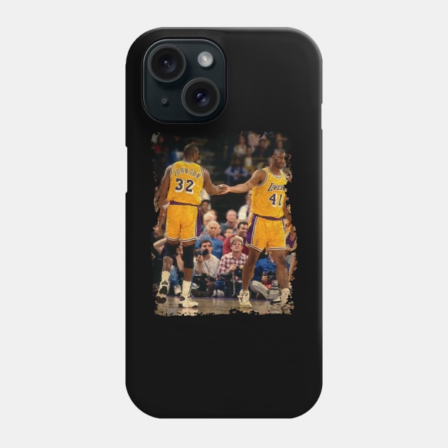 Elden Campbell and Magic Johnson, 1996 Phone Case by Omeshshopart