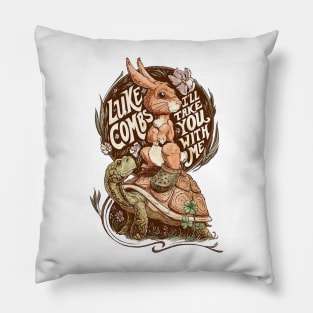 Vintage luke combs rabbit and turtle Pillow
