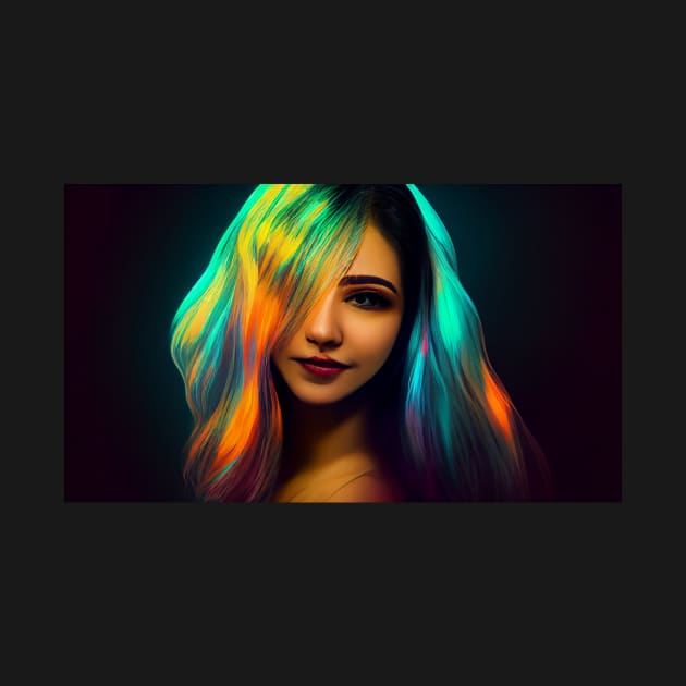 Girl with colorful hair - best selling by bayamba