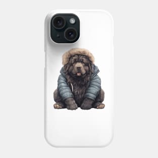 Winter Newfoundland Dog Phone Case