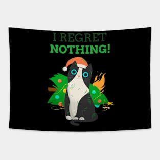 I Regret Nothing Christmas Cat Tapestry