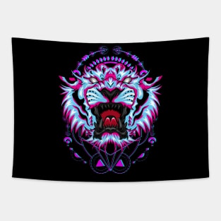 tiger head front retro Tapestry