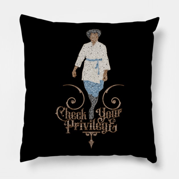 Check Your Privilege Circle Design Pillow by pbdotman