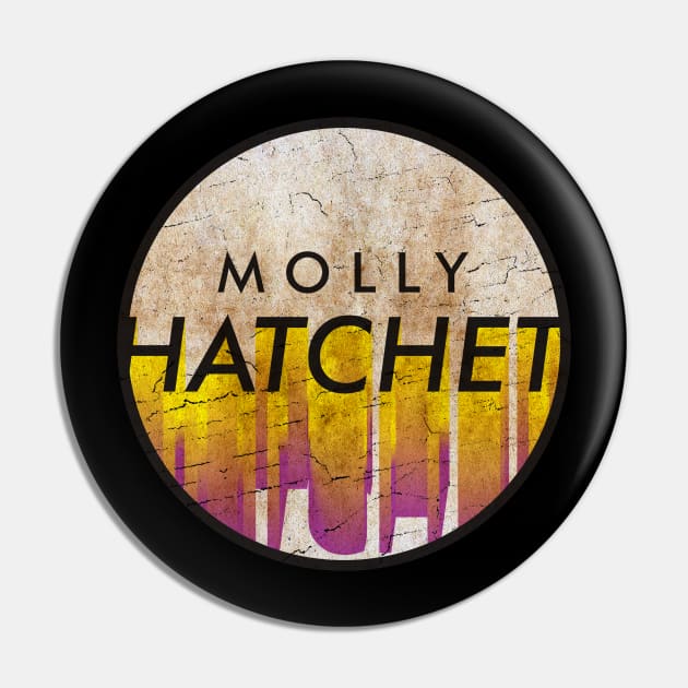 Molly Hatchet - VINTAGE YELLOW CIRCLE Pin by GLOBALARTWORD