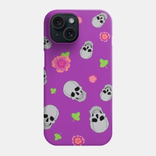 Skulls and flowers Phone Case