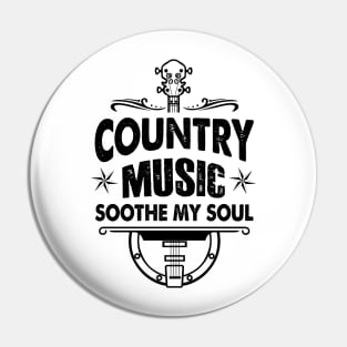 Country Music Soothe The Soul Guitar Pin