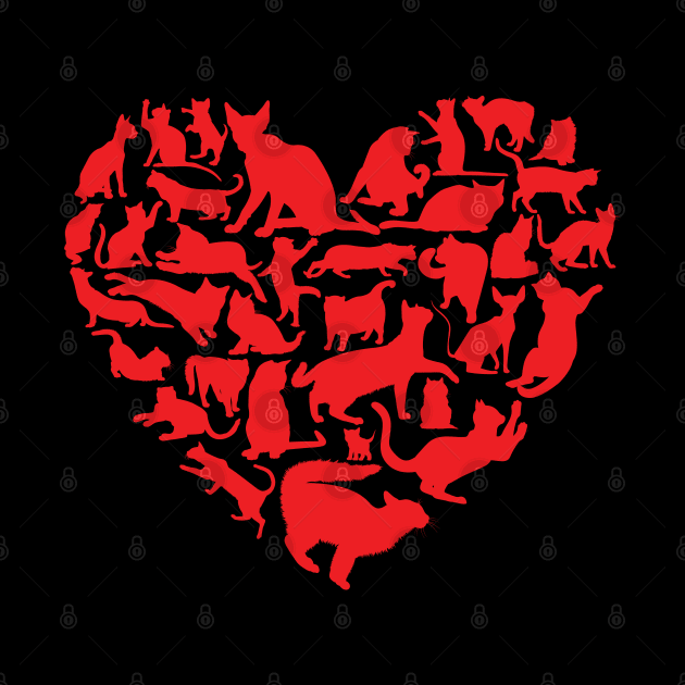 Cat Heart Valentines Day by Pennelli Studio