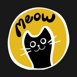 Black Cat Meow T-Shirt