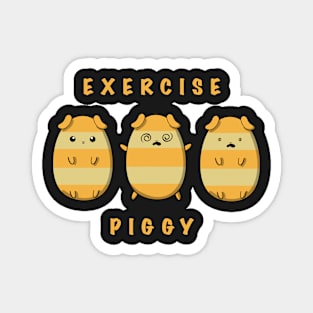 Exercise Guinea Piggy- cute guinea pigs starjumping workout Magnet