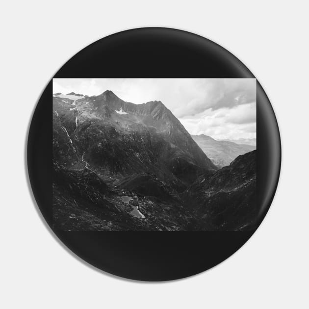 Swiss Alpine Mountain Landscape in Black and White Pin by visualspectrum