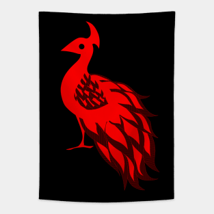 black phoenix peacock rising ecopop Tapestry