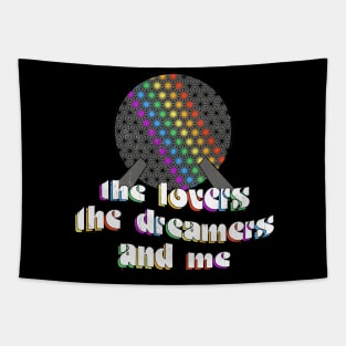 Epcot Rainbow Connection inspired lovers dreamers and me Distressed by Kelly Design Company Tapestry