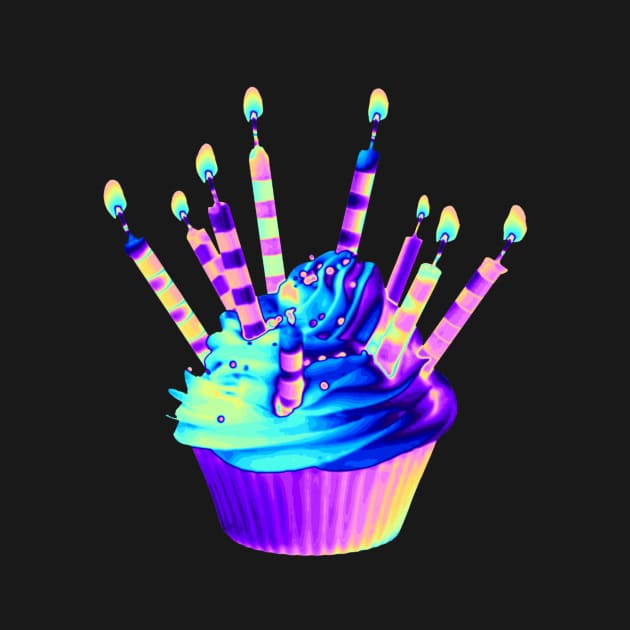 Cupcake with Candles by dinaaaaaah